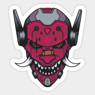 Futuristic Hannya Mask Sticker